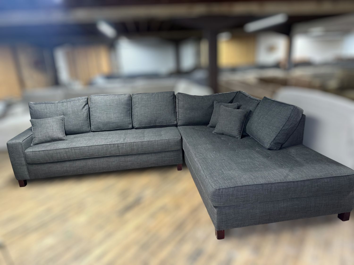Free Delivery-Gray 2pc sectional sofa couch
