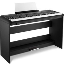 Donner SE-1 88 Key Digital Piano with Graded Hammer Action Weighted Keys, Record, Bluetooth, 4 Reverb, LCD Screen, MIDI IN/OUT, 88 Key Weighted Keyboa