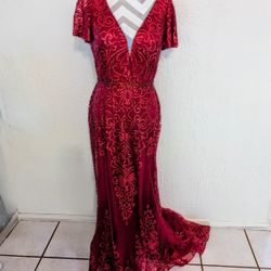 Burgundy Evening Dress 