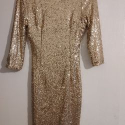 New- Gold Sequin Dress- Size M