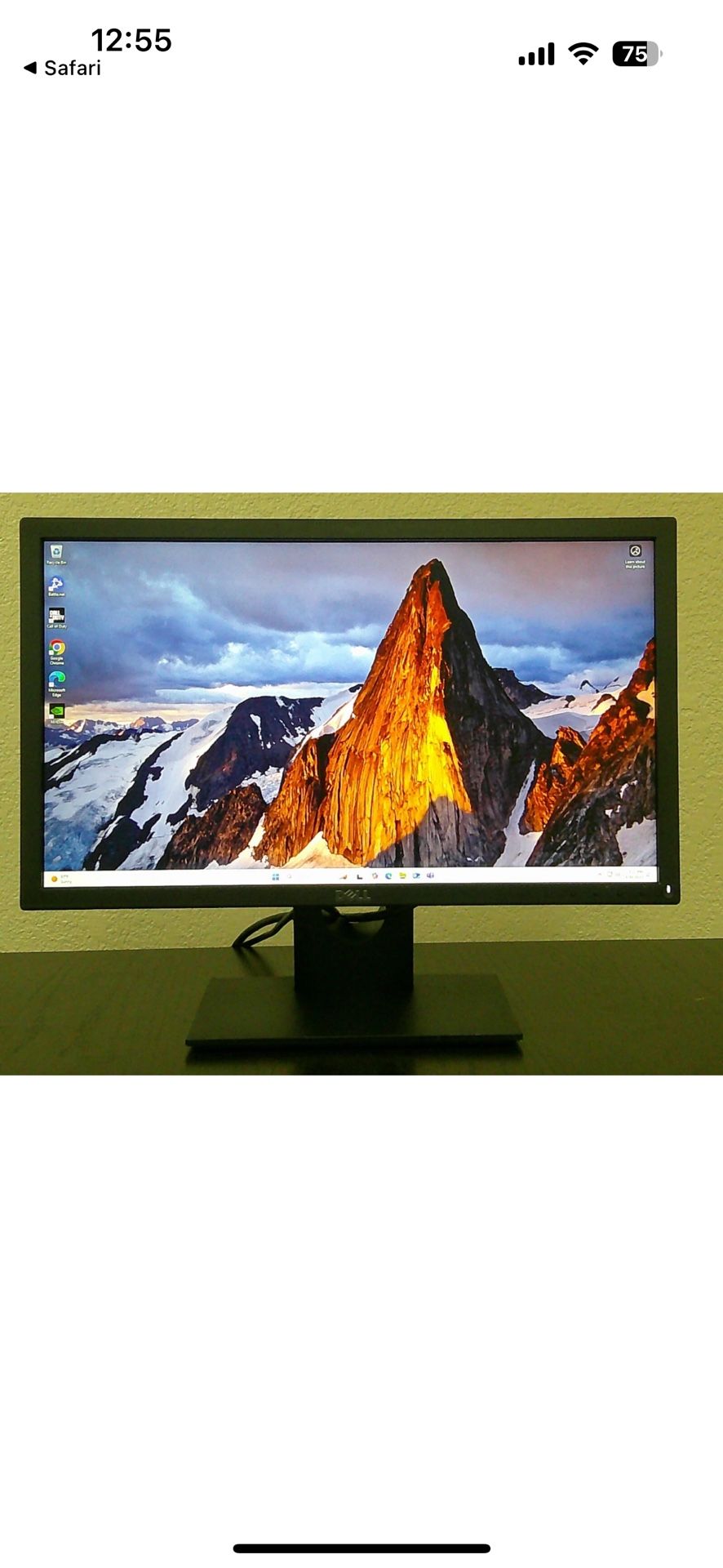 dell e series E2216H 22" LED LCD Monitor 1080p Widescreen VGA DP 16:9