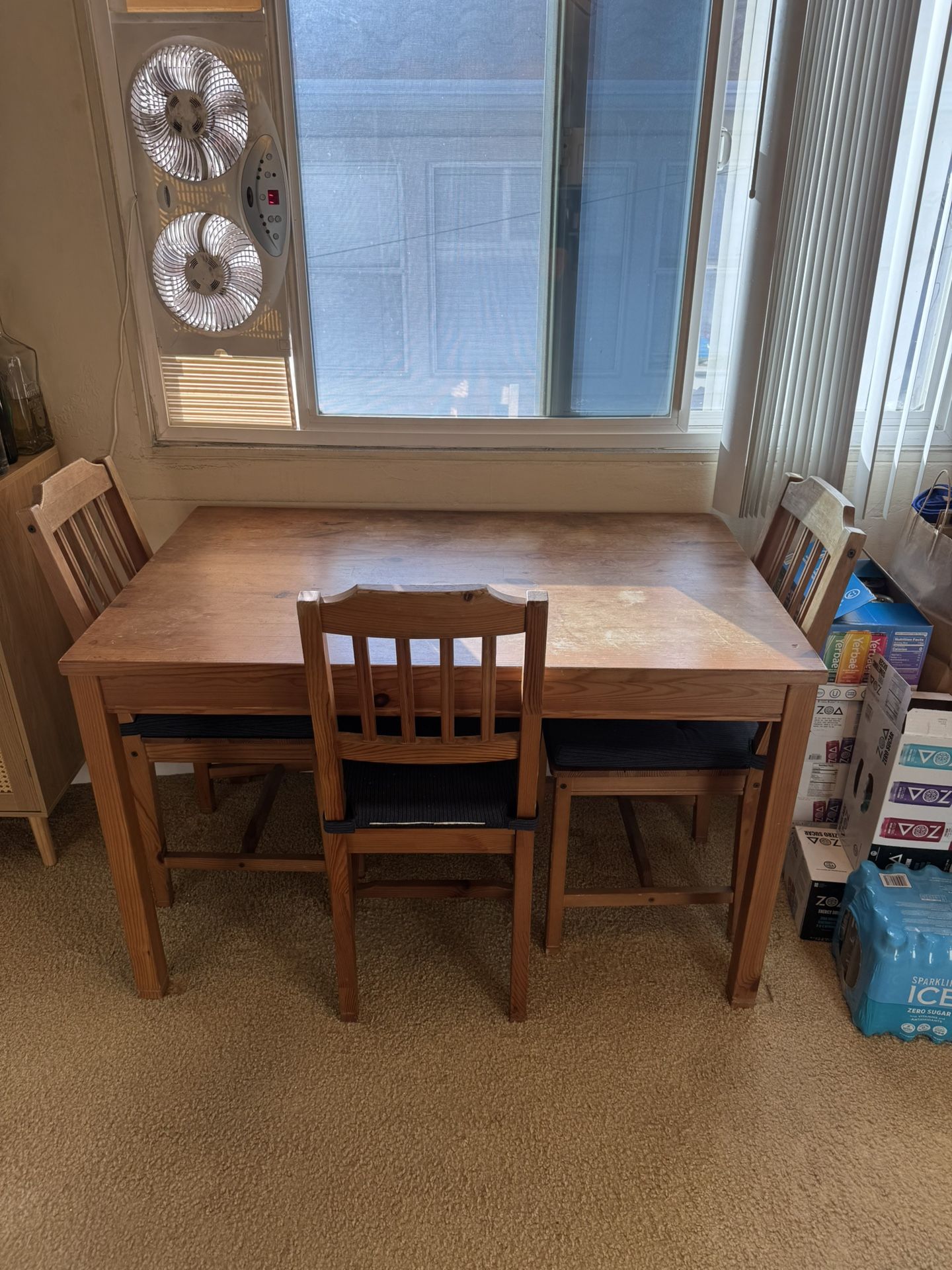 Dining table and 3 chairs
