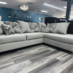 2PC GREY LINEN SECTIONAL / LABOR DAY SALE🔥🔥🔥
