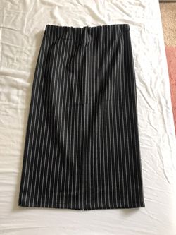 Black stripe Stretch Italian Skirt One Size