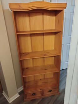 Tall wood shelf