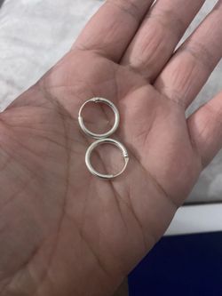 Real Silver Hoop Earrings $17, $20