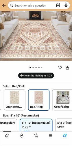 New zesthome 8x10 Washable Area Rug