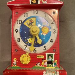 Vintage 1962/68 Fisher Price Teaching Clock Music Box #998