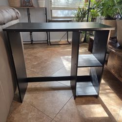 black wood desk