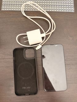 iPhone 16e with Charger and Case