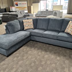 Grey Blue Sectional Couch 