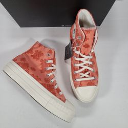 Converse CTAS Lift Hi Mantra Orange Chunky Platform Sneakers Women 7.5