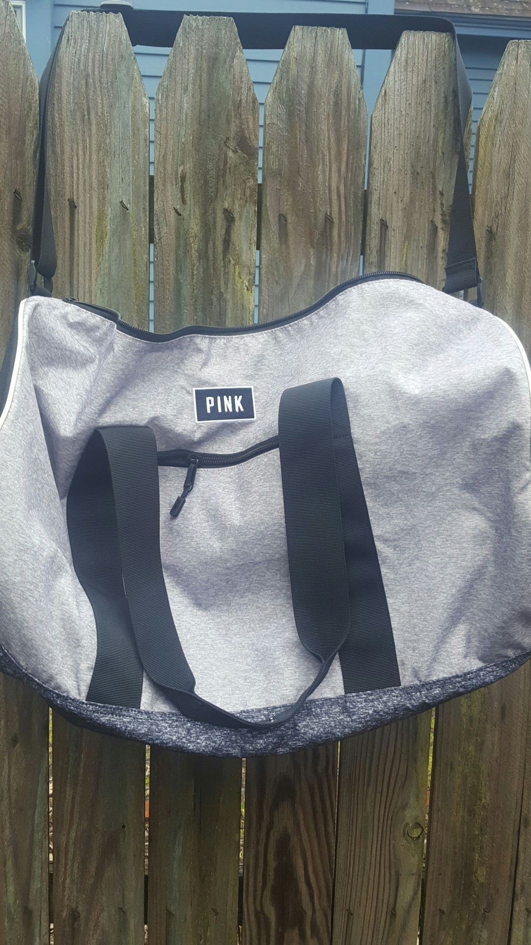 Pink duffle bag