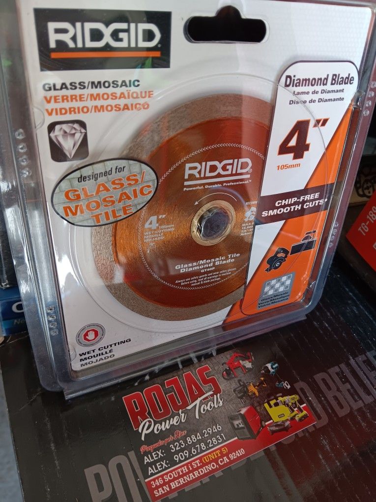 Ridgid Glass / Mosaic Diamond Blade 4". Chip - Free Smooth Cuts.