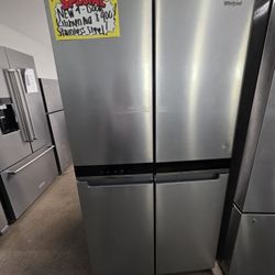 WHIRLPOOL 4 DOOR STAINLESS STEEL REFRIGERATOR 