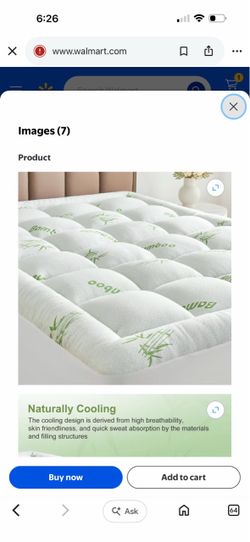 King Size Bamboo Derived Mattress Topper Soft Pillow Top Cooling Pad White