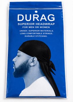 Black Wave Durag – Premium Stretch Headwrap (New)