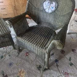 Wicker. Set…chair And Coffee Table