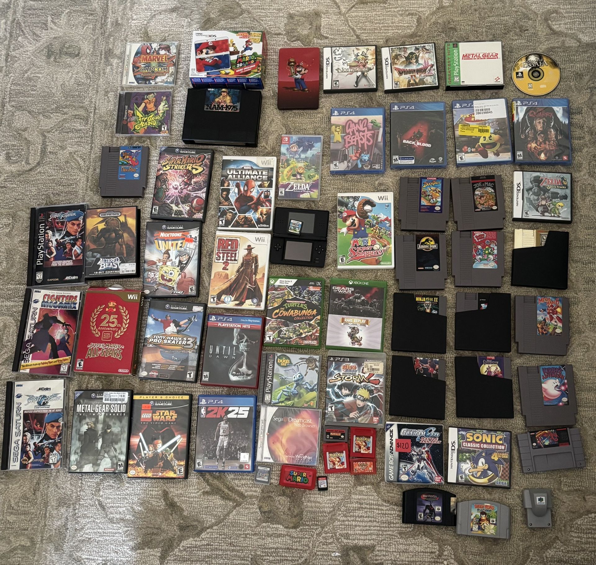 63 Total Video Game Lot Various Games For Different Consoles 