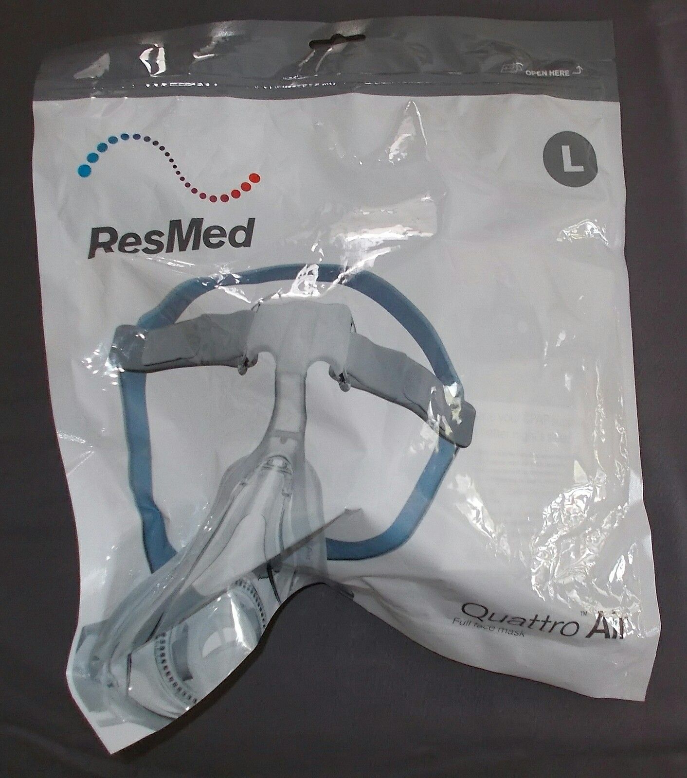 NEW LARGE Resmed Quattro Air Full Face Mask Headgear Cushion #62703 Sealed