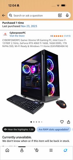 CYBERPOWERPC Gamer Xtreme VR Gaming PC