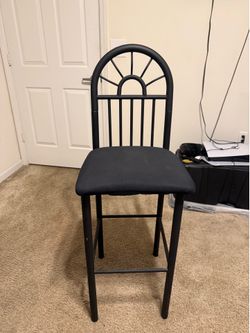 Black Padded Bar Stool