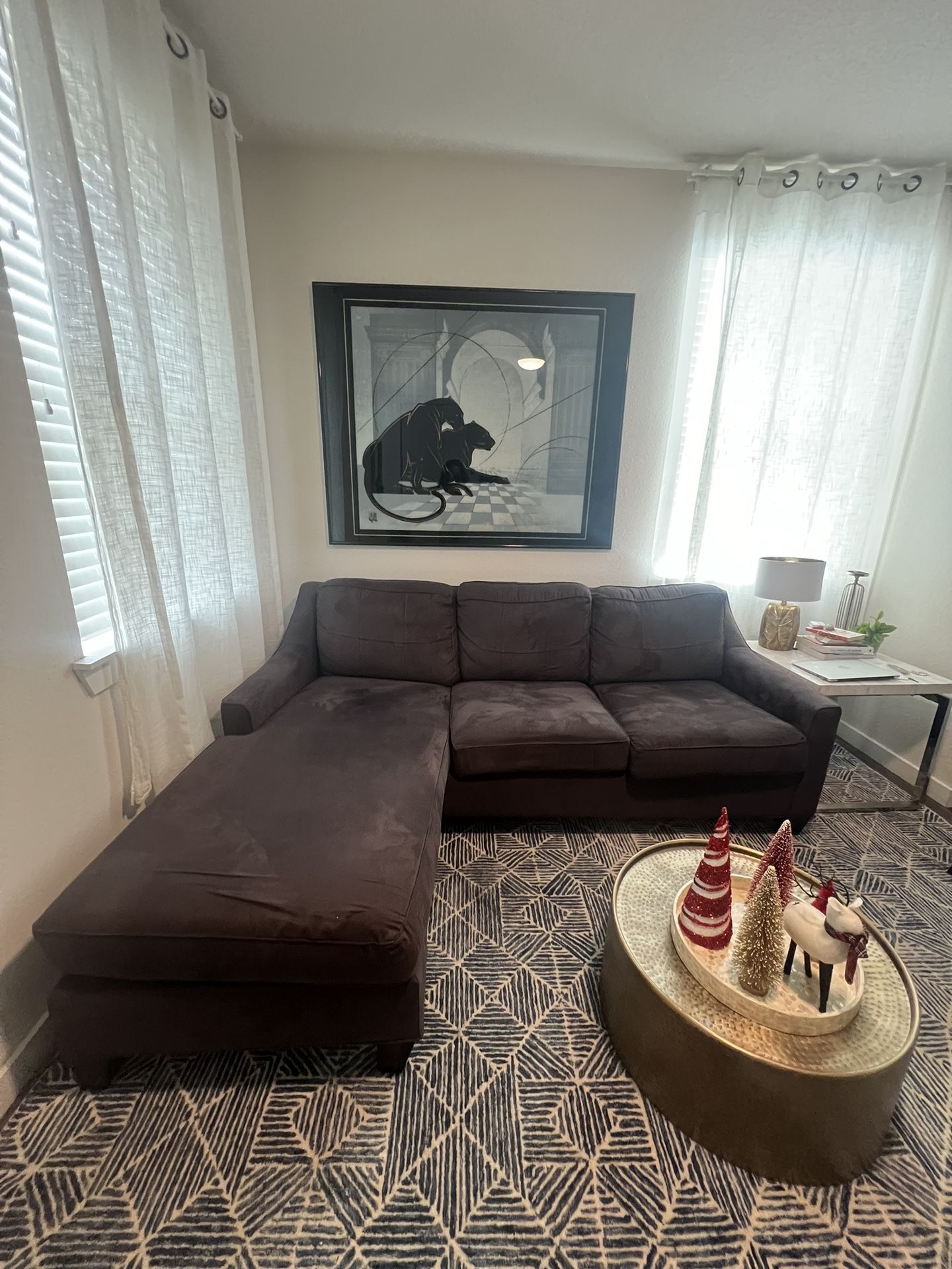 Pull-Out Bed Brown Couch