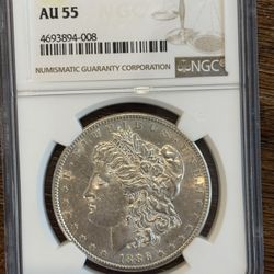 1886-S Morgan Silver Dollar – NGC AU55 
