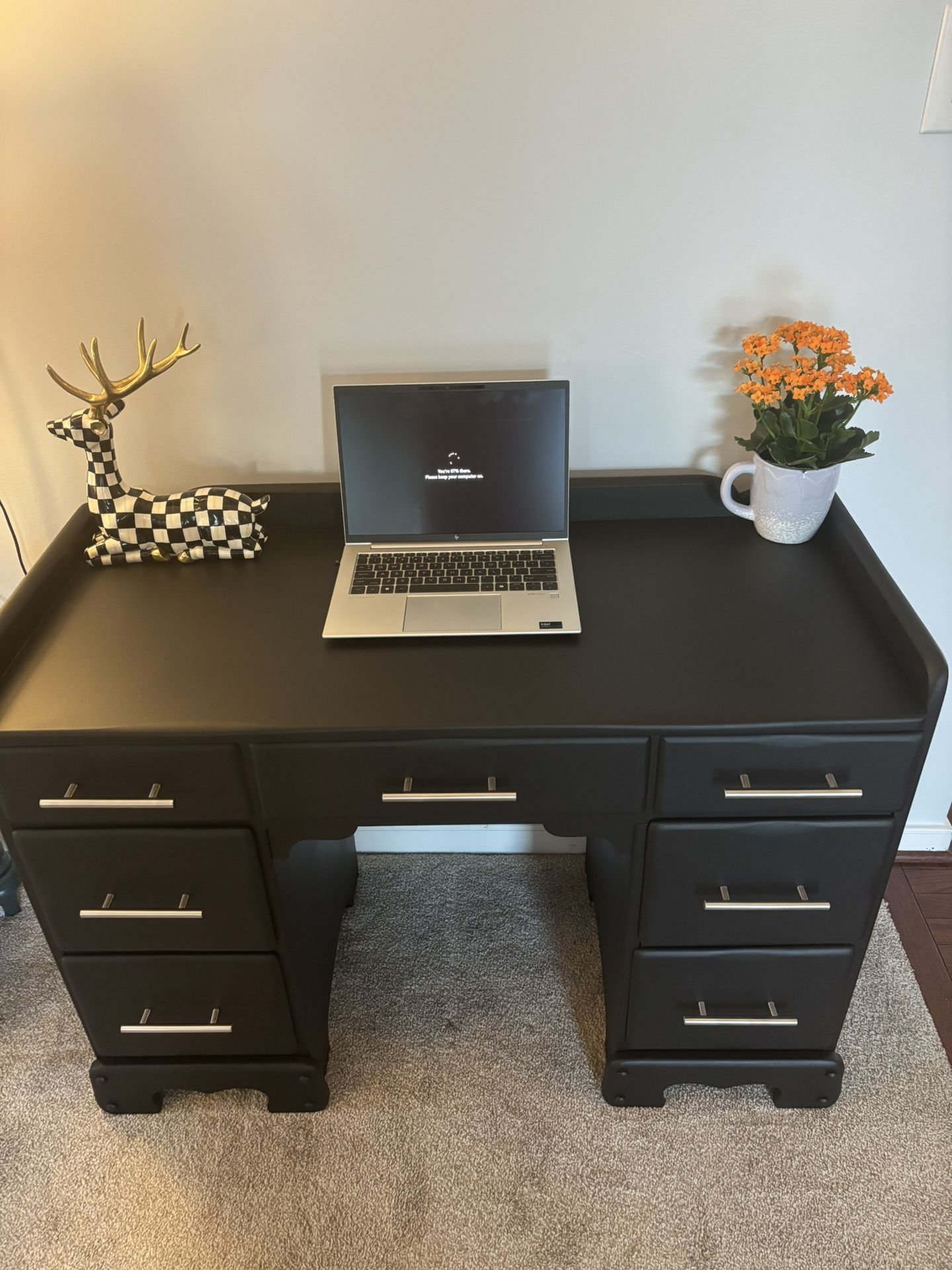 Refurbished Solid Wood Desk – Beautifully Restored with Modern Hardware