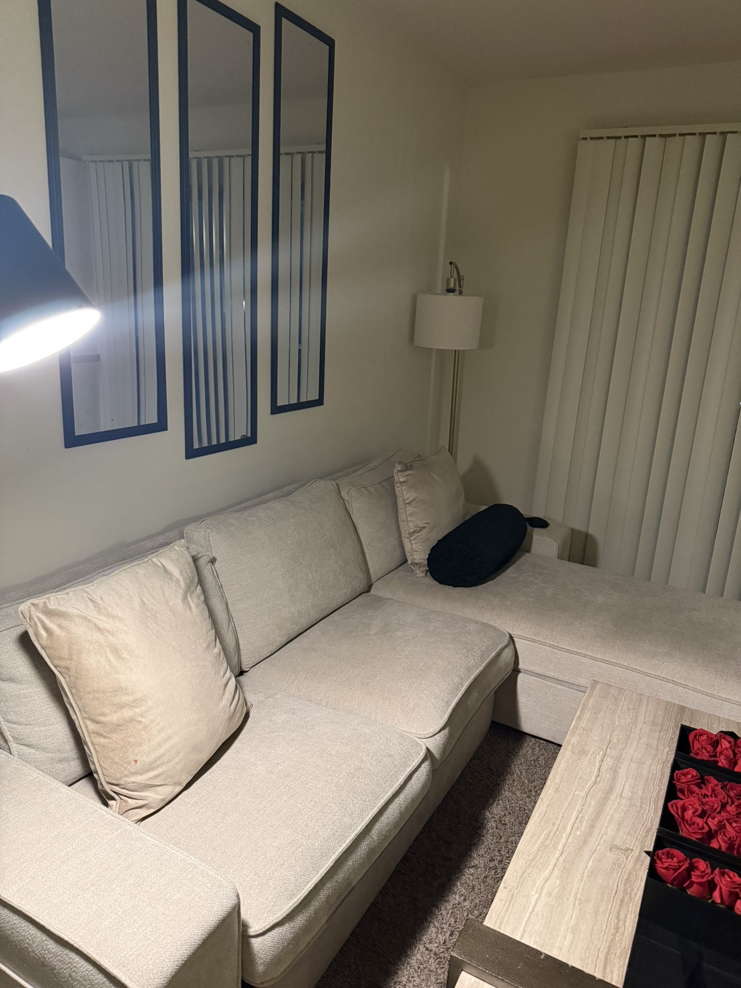 Reversible Sofa, L-Shaped, Snow Velvet Cloud Sofa with Storage