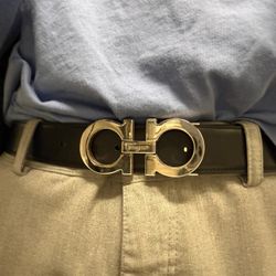 Authentic Salvatore Ferragamo Reversible and Adjustable Gancini Belt