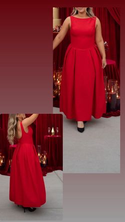 Red midi dress