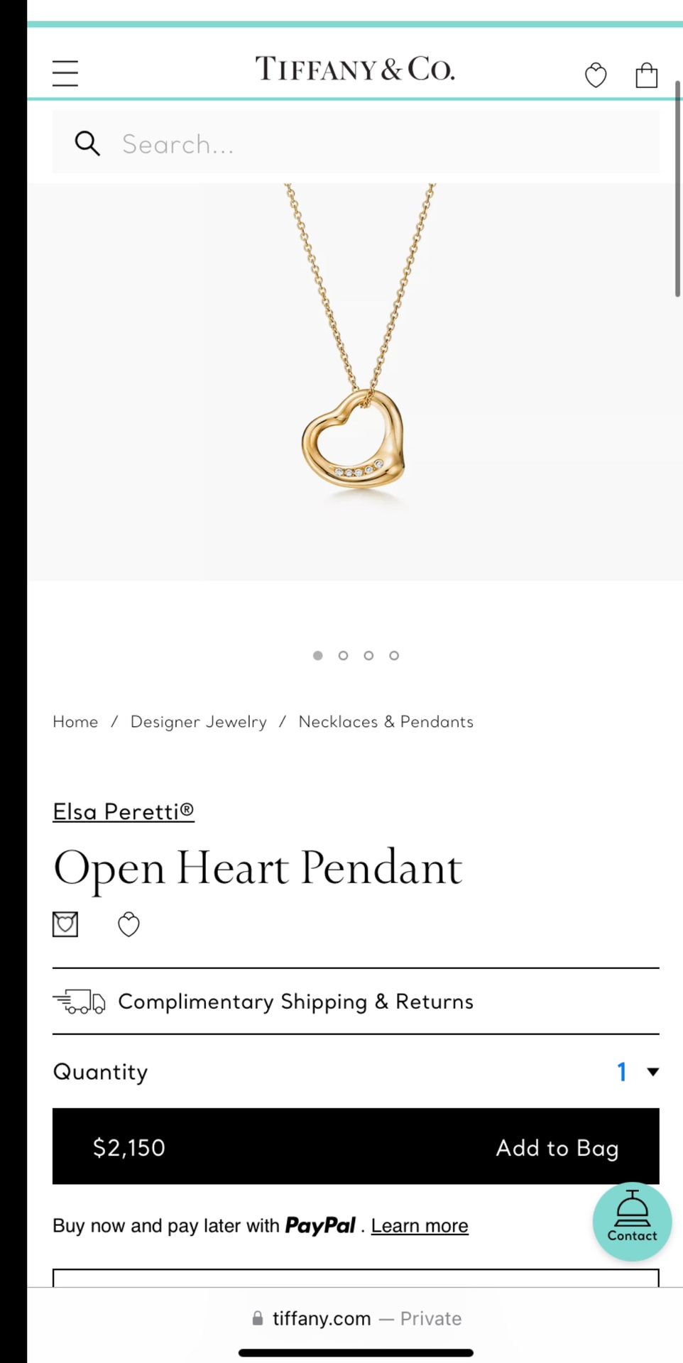 Gold Tiffany Necklace