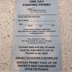 UW Bothell / Cascadia - 7 one-day parking permits