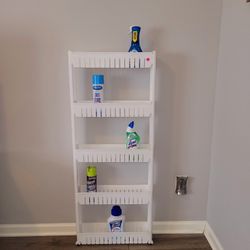 Narrow 5 Tier Organization Storage Rolling Cart