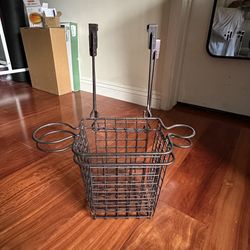 Over the cabinet hair styling tool holder organizer