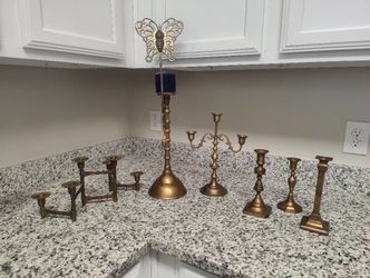 Brass Candlesticks Lot - $50