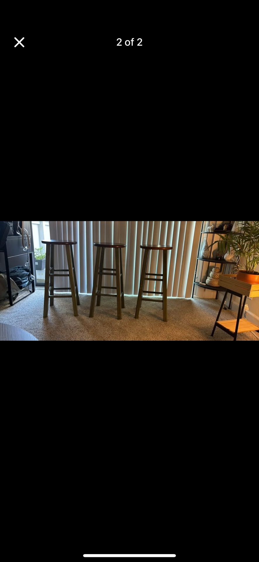 3 Wooden Bar Stools