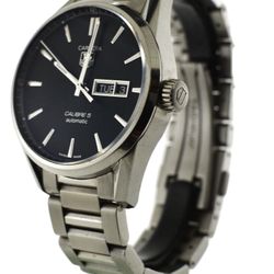 TAG Heuer Carrera Calibre 5 Black Dial 41mm Automatic Watch stainless Bracletet
