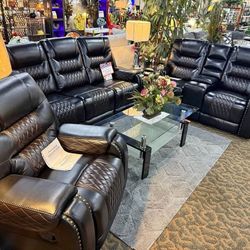 🔥50% off  Leather Recliner Set Sofa Loveseat & Chair $1620