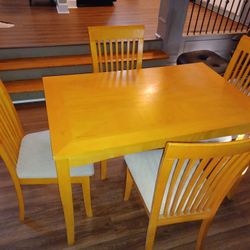 Wood Dining Table - 4 Chairs