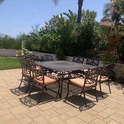 Beautiful Rod Iron Square Table and 8 Chairs 