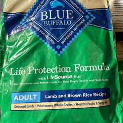 34 Lbs Blue Buffalo Life Protection Formula Natural Adult Lamb and Brown Rice Dry Dog Food, 34 lbs.