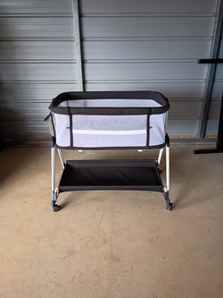 Costway Baby Bedside Sleeper Bassinet with Wheels & Storage