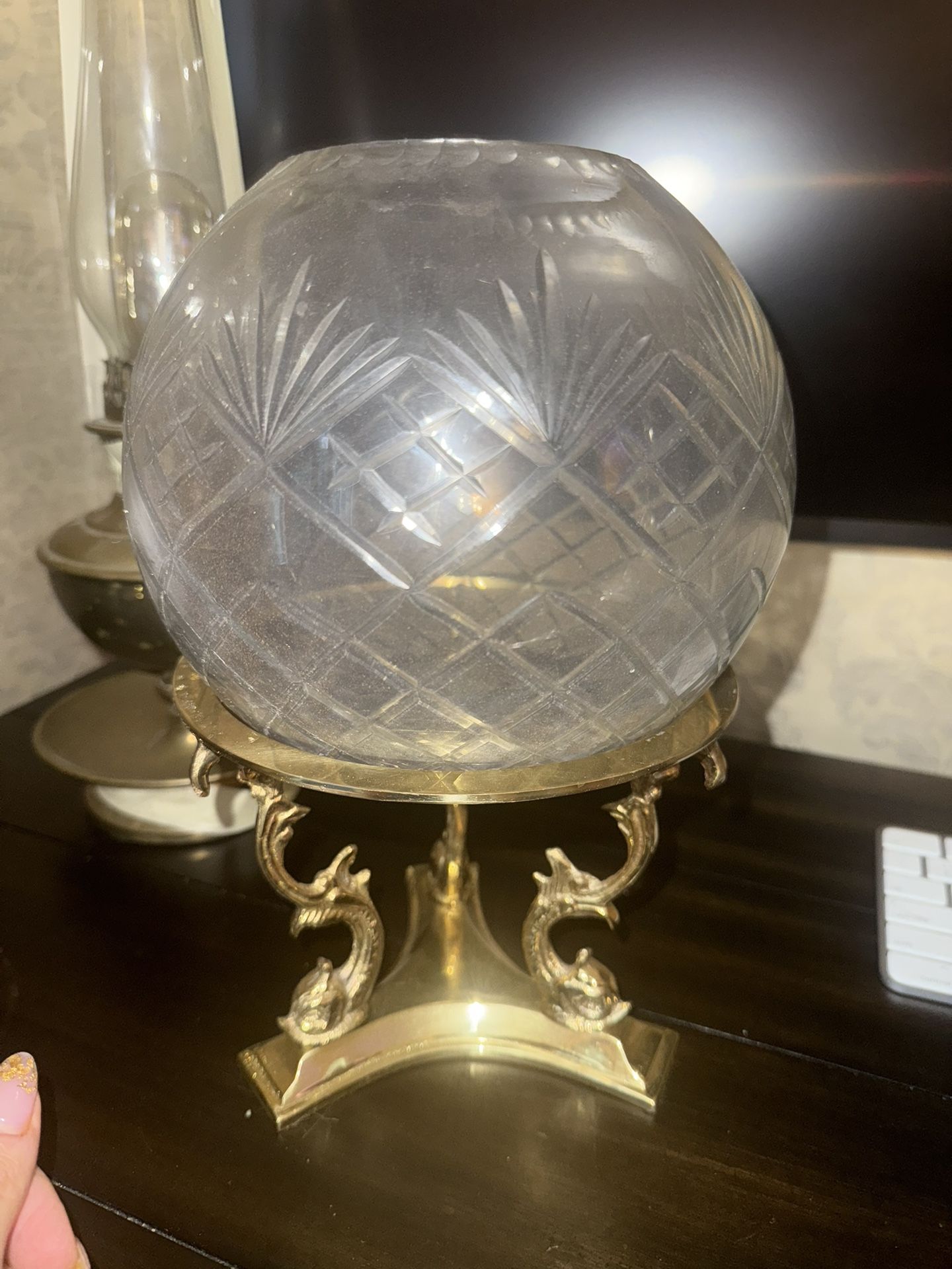 Antique Vase Gold And Glass