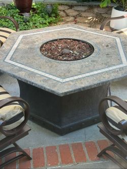 Fire Pit Patio Set 5pc with sunbrellacushions/conversation Set/outdoor Furniture/Cash Only
