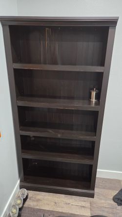 Tall Dark Brown Bookcase w/ 5 shelves