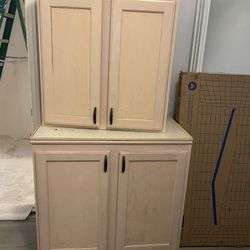 Cabinets.  Upper Lower  Wood 