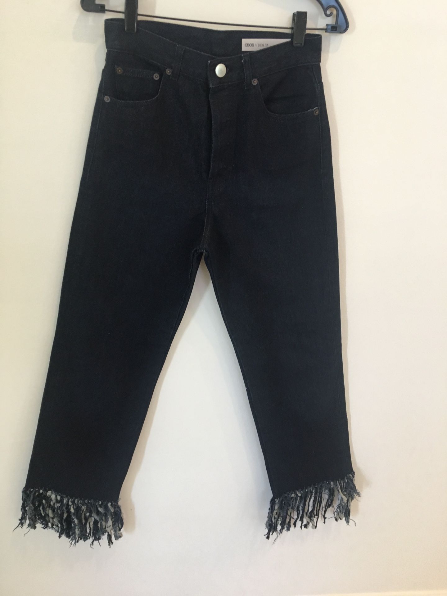 Asos vintage moms jeans with fringe size 26