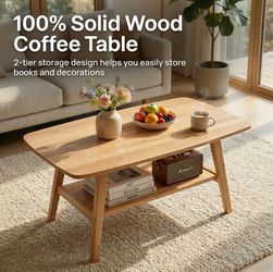 Coffee table 100% Solid Oak Wood